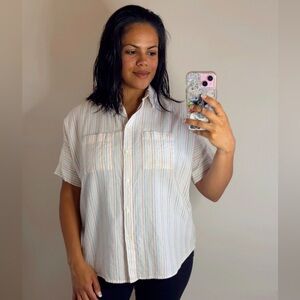 Madewell Multi Stripe Button Down Blouse